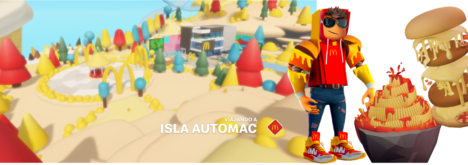 Image header for the experience created in roblox for mcdonalds, called mcdonalds land